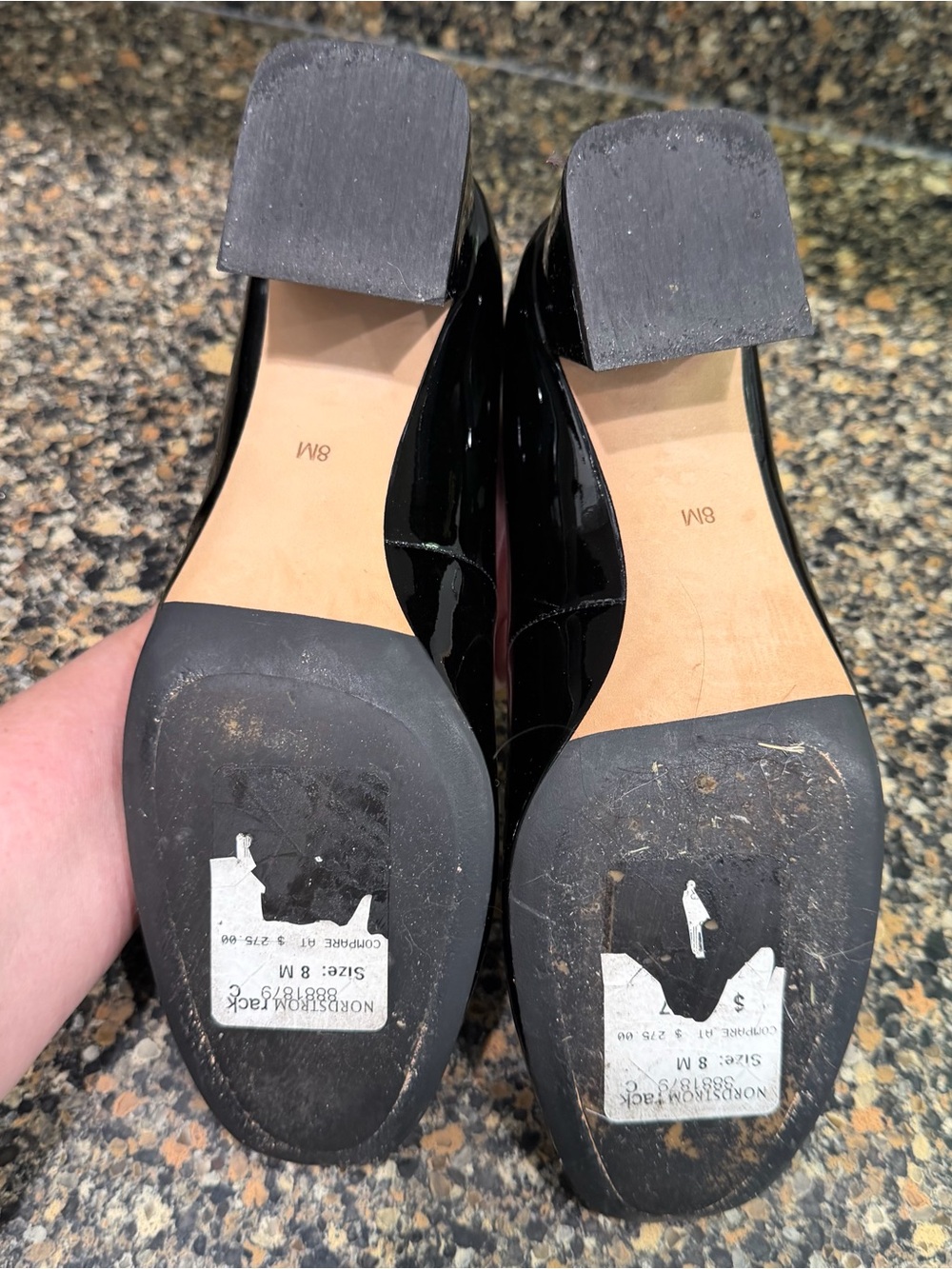 Tory Burch Gigi Black Patent Leather Block Heel Pumps with Gold Accent - Picture 3 of 8